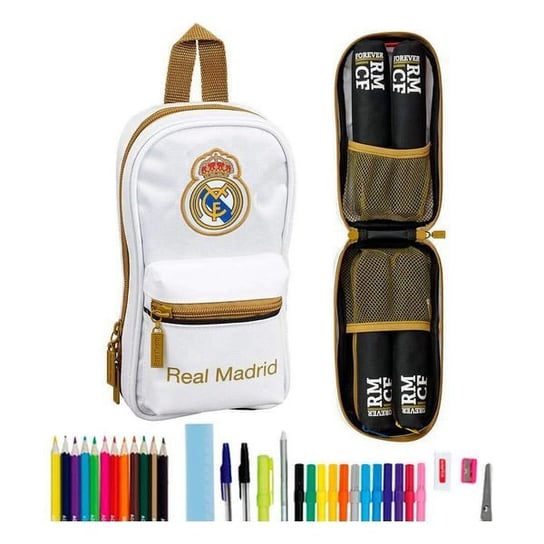Piórnik w kształcie Plecaka Real Madrid C.F. 19/20 Biały Czarny (33 Części) real madrid c.f.