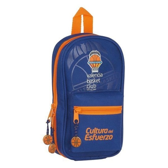 Piórnik w kształcie Plecaka Valencia Basket Niebieski Pomarańczowy (33 Części) valencia basket