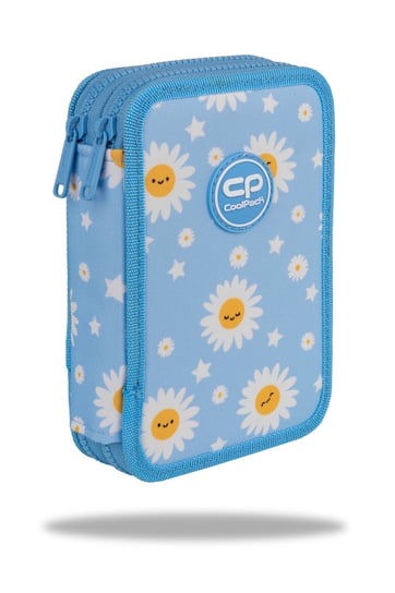 Piórnik z wyposażeniem dwukomorowy dla dzieci, Jumper 2 Daisy Sun CoolPack, kwiaty, niebieski CoolPack