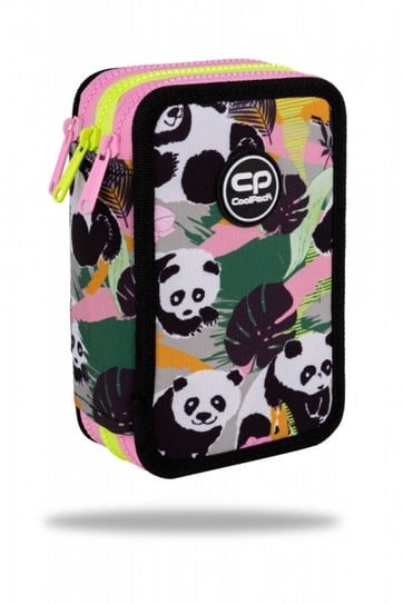 Piórnik z wyposażeniem trzykomorowy dla dzieci, Jumper 3 CoolPack, panda, szary CoolPack