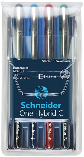 Pióro kulkowe, One Hybrid C, 0,3 mm, 4 sztuki Schneider