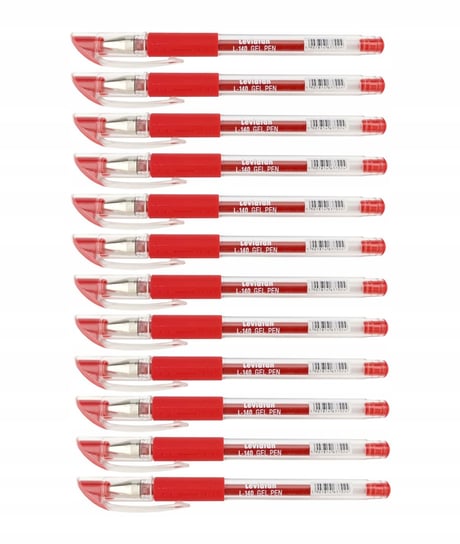 PIÓRO ŻELOWE L-140 długopis żelowy CZERWONE 12szt LEVIATAN