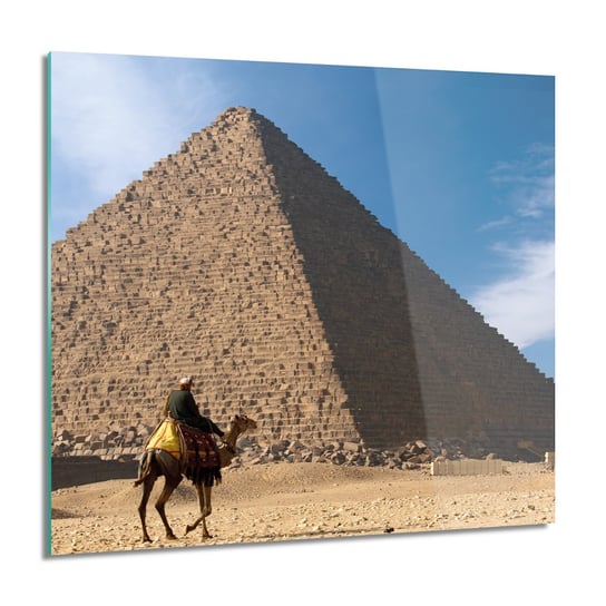 Piramida wielbłąd foto na szkle na ścianę, 60x60 cm ArtPrintCave