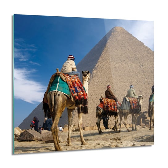 Piramida wielbłąd obraz szklany na ścianę, 60x60 cm ArtPrintCave