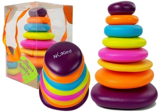 Piramidka Kolorowe Obręcze dla Niemowlaka Lean Toys