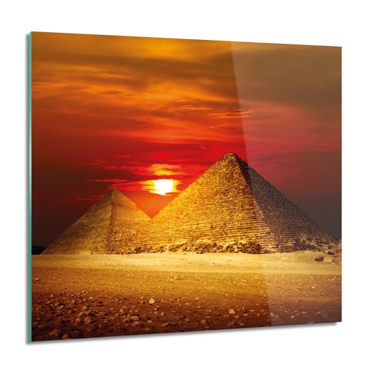 Piramidy słońce do łazienki obraz na szkle, 60x60 cm ArtPrintCave