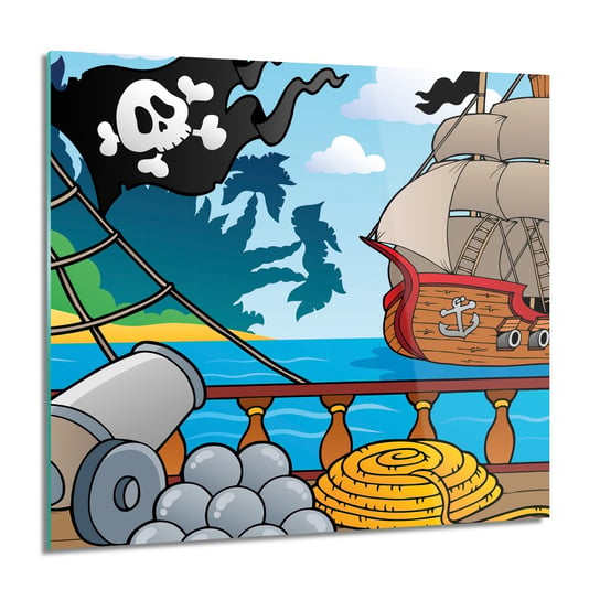 Pirat armata statek obraz na szkle ścienny, 60x60 cm ArtPrintCave
