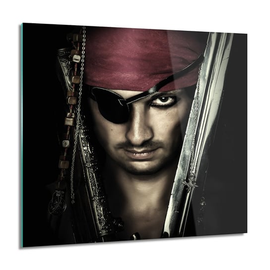 Pirat portret broń foto szklane na ścianę, 60x60 cm ArtPrintCave