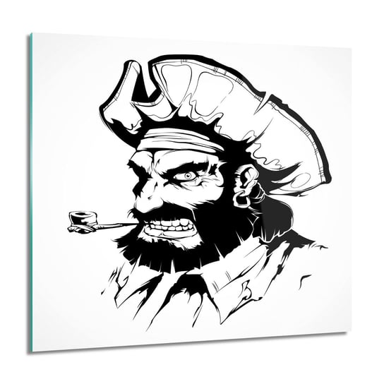 Pirat twarz broda obraz na szkle na ścianę, 60x60 cm ArtPrintCave