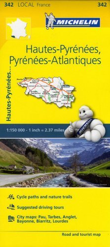 Pireneje Wysokie, Atlantyckie. Mapa 1:150 000 Michelin Travel Publications