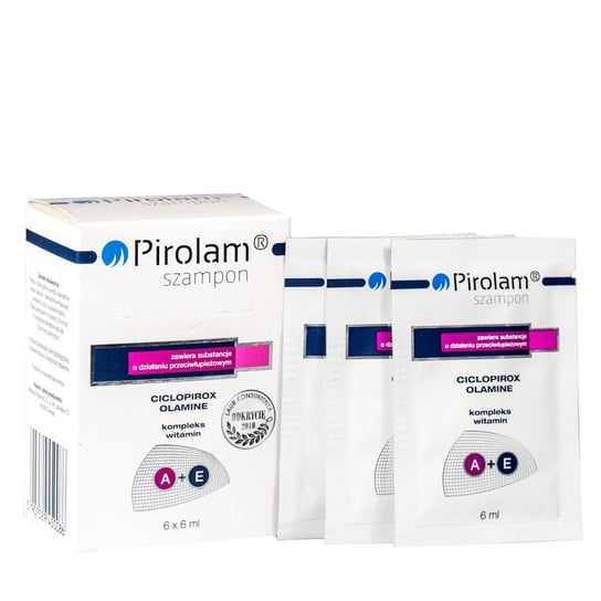 Pirolam, szampon przeciwłupieżowy z witaminami A i E, 6 saszetek Pirolam