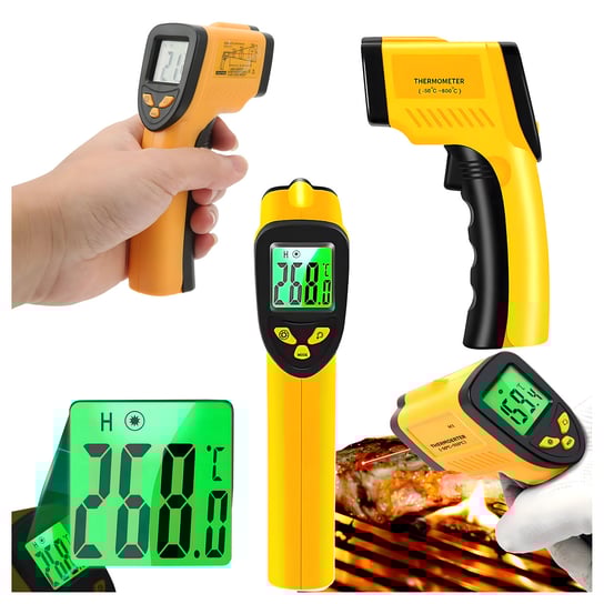 Pirometr Termometr Laserowy Bezdotykowy Na Podczerwień Emisyjność -50+550°C Realne Ceny