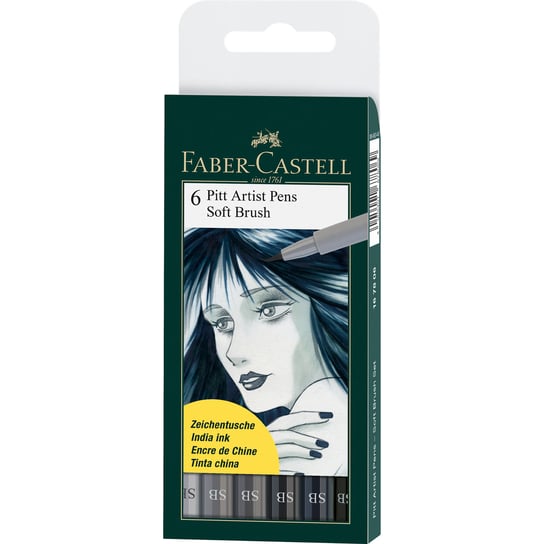 Pisak artystyczny, Pitt Artist Pen Soft Brush, 6 kolorów Faber-Castell