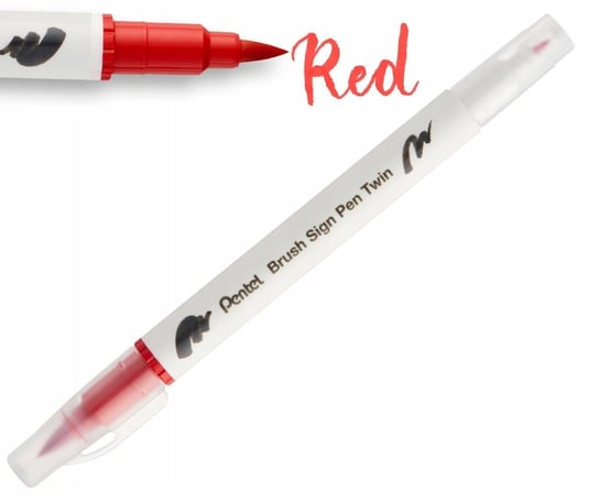 Pisak PENTEL Brush Sign Pen Twin SESW30 czerwony Pentel