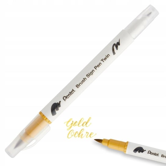 Pisak PENTEL Brush Sign Pen Twin SESW30 gold ochre Pentel