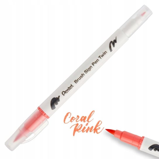 Pisak PENTEL Brush Sign Pen Twin SESW30 koral róż Pentel