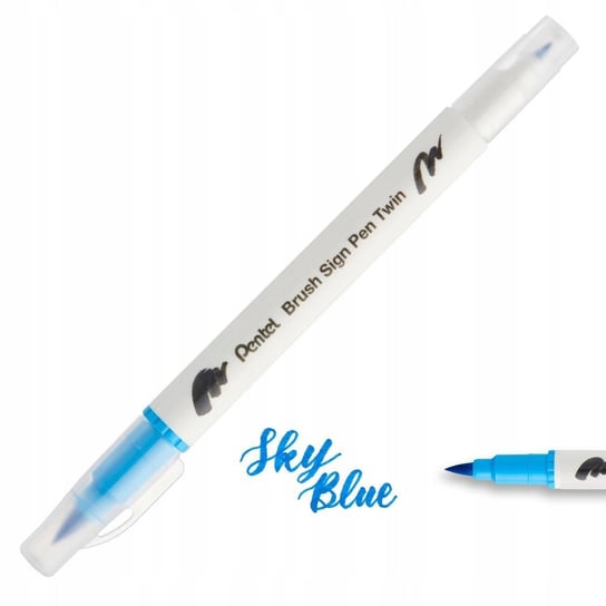Pisak PENTEL Brush Sign Pen Twin SESW30 sky blue Pentel