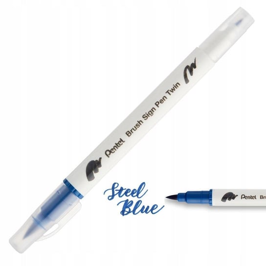 Pisak PENTEL Brush Sign Pen Twin SESW30 steel blue Pentel