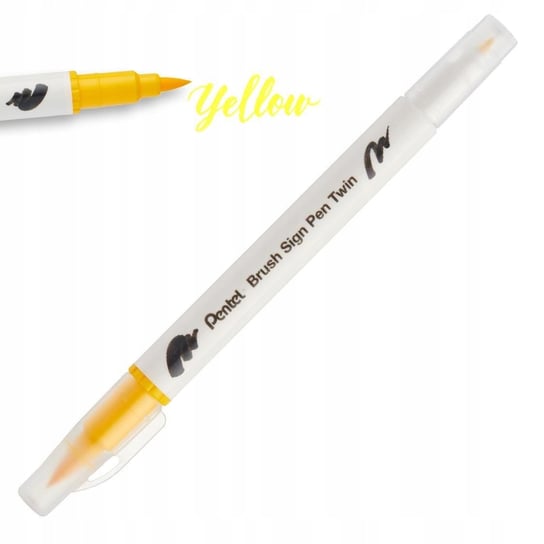 Pisak PENTEL Brush Sign Pen Twin SESW30 żółty Pentel