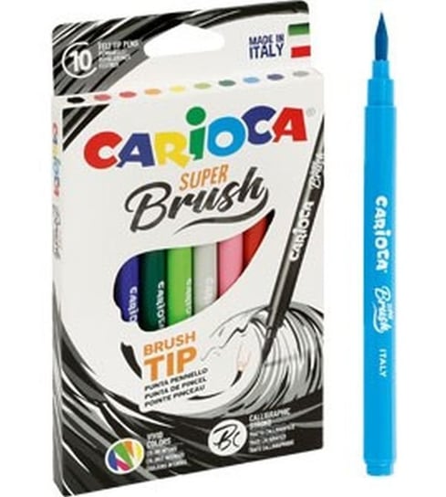 Pisaki, Carioca Brush Tip, 10 kolorów Carioca