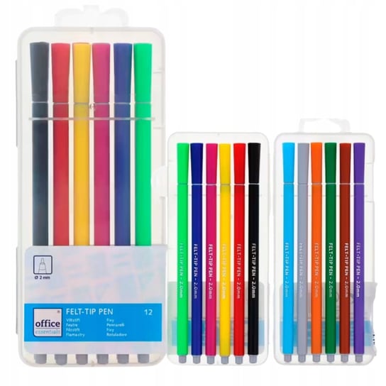 Pisaki Cienkopisy kolorowe 12 szt Flamastry Mazaki Podkreślacze 0,5mm Inna marka