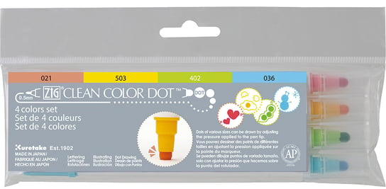 Pisaki Clean Color Dot, 4 kolory KURETAKE