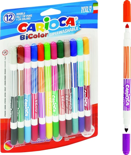 Pisaki dwustronne, Carioca BiColor, 24 kolory KW TRADE