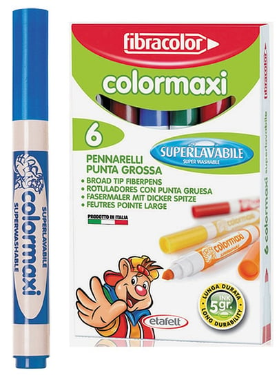 Pisaki Fibracolor Colormaxi Grube Łatwo Zmywalne 6Szt Fibracolor