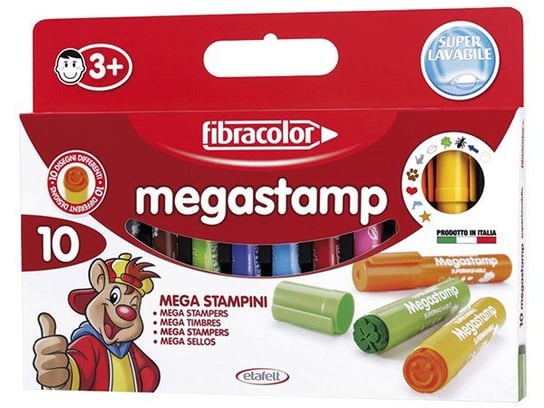 Pisaki - pieczątki 10 kolorów FIBRACOLOR Mega Stamp Fibracolor Fibracolor