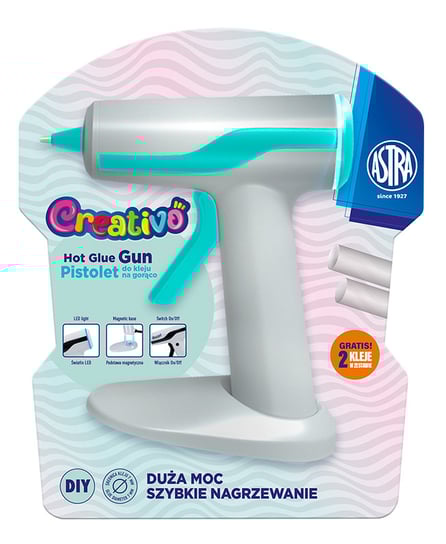 Pistolet do kleju na gorąco 30W ASTRA Creativo w zestawie 2 kleje Astra