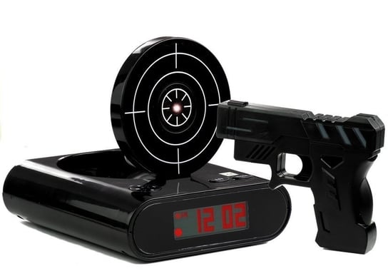 Pistolet Laserowy Z Tarczą Budzik Zegarek Czarny Lean Toys