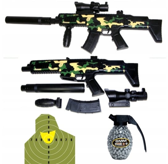 Pistolet M16 NA KULKI 65 cm Pistolety + KULKI 800 I TARCZA Inna marka