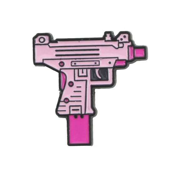 Pistolet maszynowy Girl Power różowa przypinka Pinets