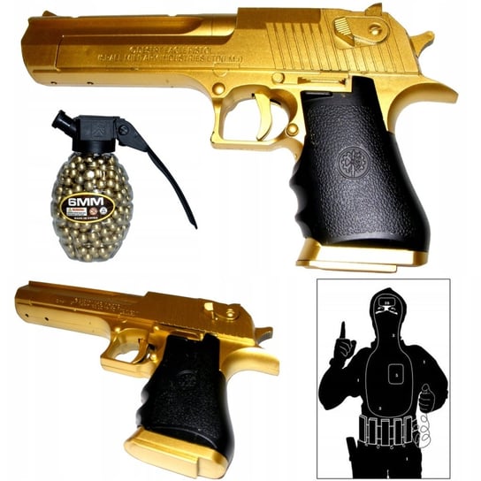 Pistolet Na Kulki Broń Magnum Pistolety Złoty + Tarcza Inna marka