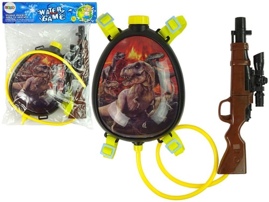Pistolet Na Wodę Brązowy Magazynek W Plecaku Szelki Dinozaury Czerwony Lean Toys