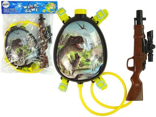 Pistolet Na Wodę Brązowy Magazynek W Plecaku Szelki Dinozaury Zielony Lean Toys