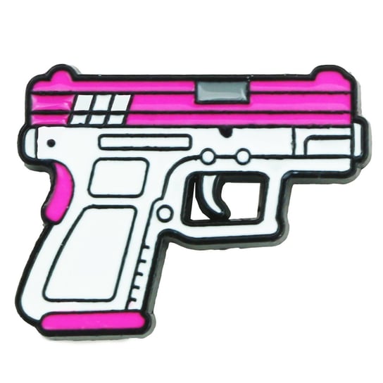 Pistolet różowy przypinka Girl Power Pinets