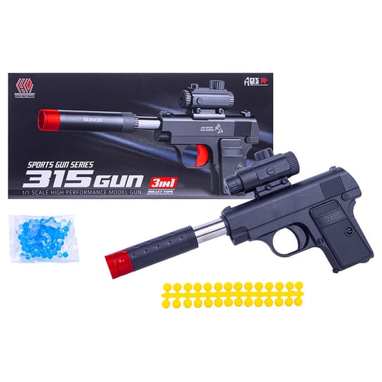 PISTOLET Z TŁUMIKIEM 3W1 KULKI WODNE Norimpex