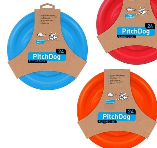 PitchDog - Game flying disc 24cm : Kolor - Różowy Collar