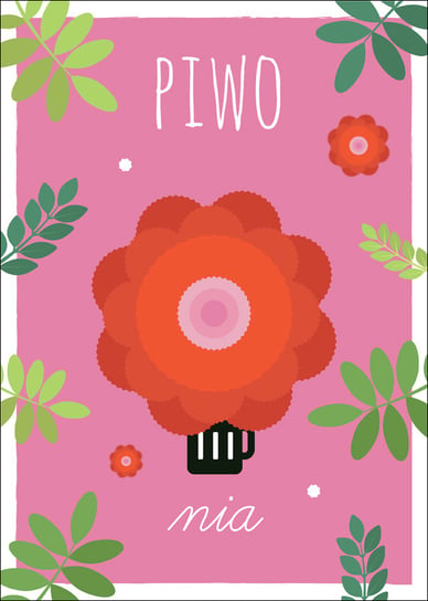PiwoNia rozowe tło - plakat 40x50 cm / AAALOE Inna marka