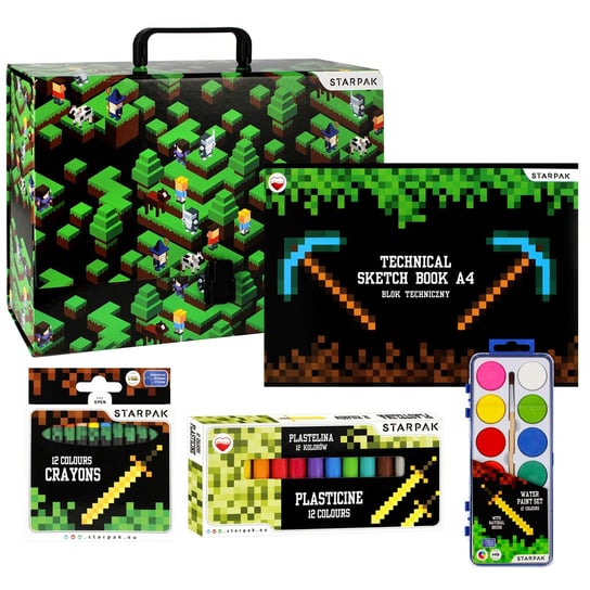 Pixel Game Zestaw przyborów plastycznych, przybory szkolne dla chłopca Uniwersalny Starpak