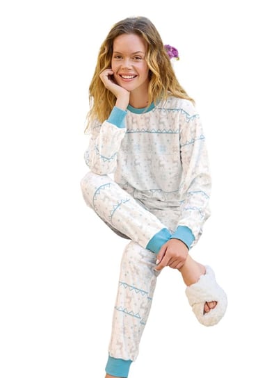 Piżama Damska ocieplana welurowa ciepła XL 42 zimowa gruba miły materiał Inna marka