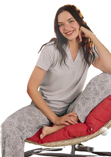 Piżama Damska wiskoza krótki rękaw XL klasyczna Vienetta