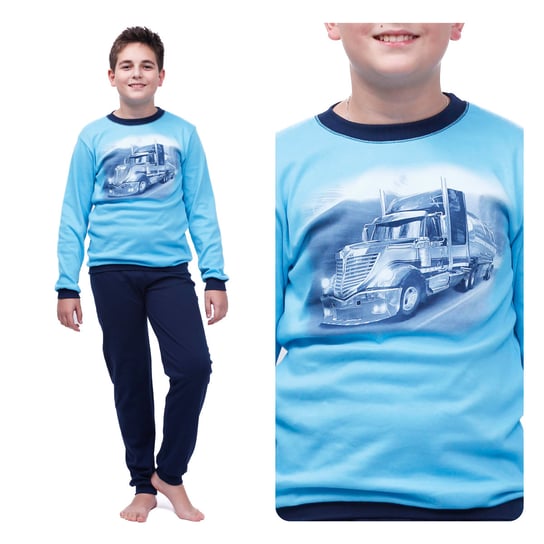 Piżama Dziecięca Bawełniana Dla Chłopca Wygodna Kolorowy Nadruk Ciężarówka 140 Inna marka