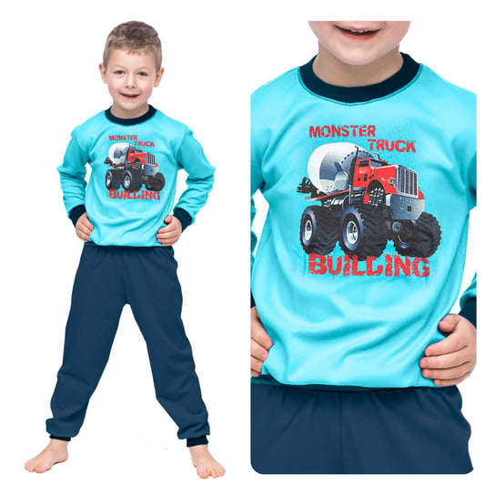 Piżama Dziecięca Dla Chłopca Długi Rękaw Kolorowa Z Nadrukiem Monster Truck 98 Inna marka