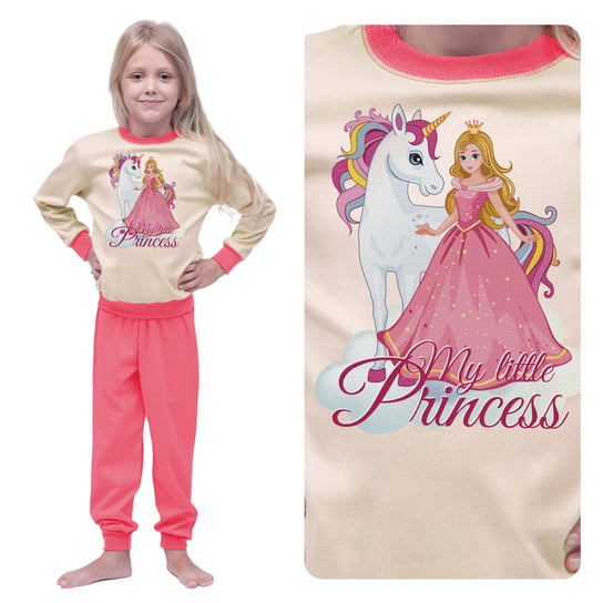 Piżama Dziecięca Dla Dziewczynki Bawełniana Długi Rękaw Księżniczka I Jednorożec 104 Inna marka