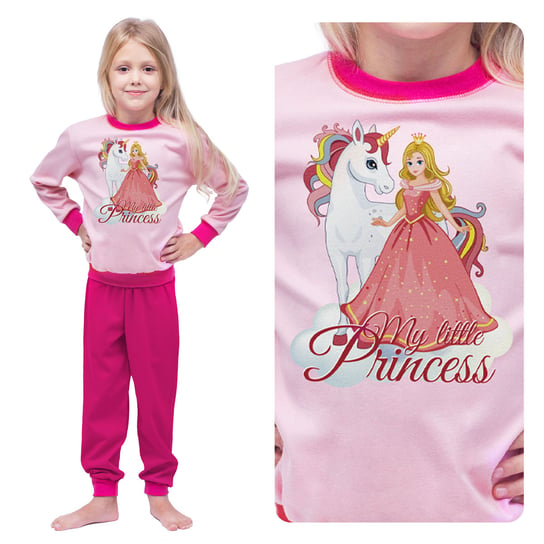 Piżama Dziecięca Dla Dziewczynki Bawełniana Na Długi Rękaw Z Księżniczką I Konikiem 98 Inna marka