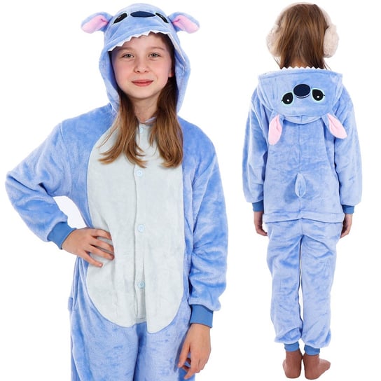 Piżama Kigurumi Stitch Kombinezon Jednoczęściowy Dziecięcy Rozmiar 120-130 Cm Springos