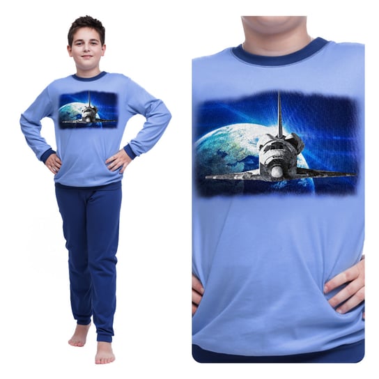 Piżama Młodzieżowa Dla Chłopca Bawełna 100% Wygodna Nadruk Kosmos 170 Inna marka