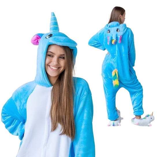 Piżama Onesie Kigurumi Kostium Niebieski Jednorożec XL: 175 - 185cm nerd hunters